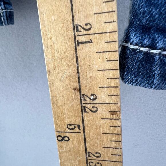 Miss Me Jeans Women's 25 (0) Dark Blue Signature Cuffed Capri Zipper Moto - Picture 7 of 14